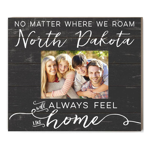Weathered Charcoal Slat Photo Frame Feels Like Home North Dakota
