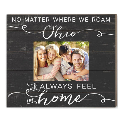 Weathered Charcoal Slat Photo Frame Feels Like Home Ohio