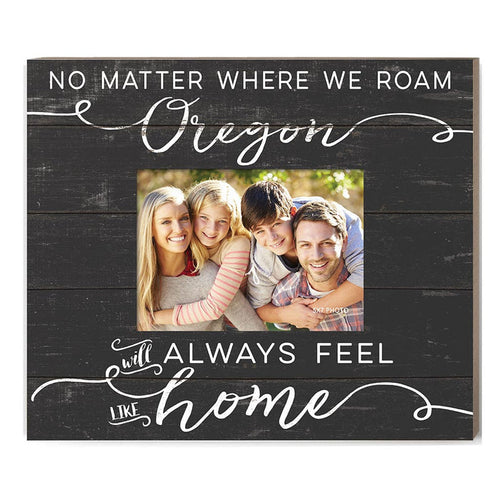 Weathered Charcoal Slat Photo Frame Feels Like Home Oregon