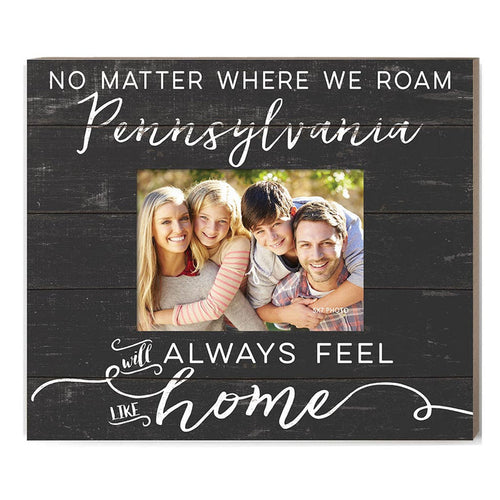 Weathered Charcoal Slat Photo Frame Feels Like Home Pennsylvania