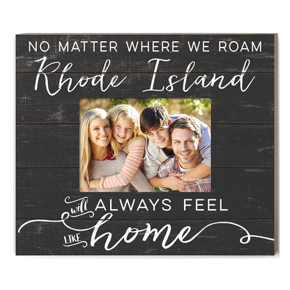 Weathered Charcoal Slat Photo Frame Feels Like Home Rhode Island