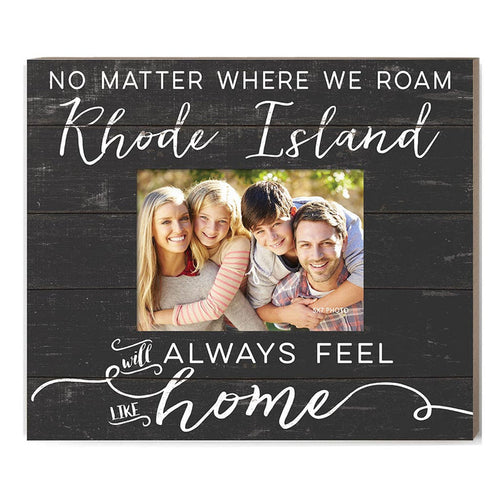 Weathered Charcoal Slat Photo Frame Feels Like Home Rhode Island