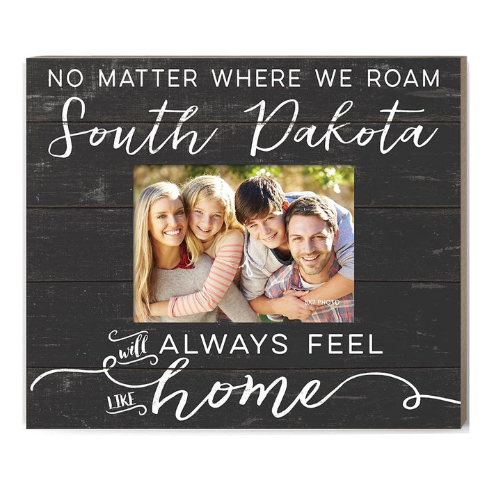 Weathered Charcoal Slat Photo Frame Feels Like Home South Dakota