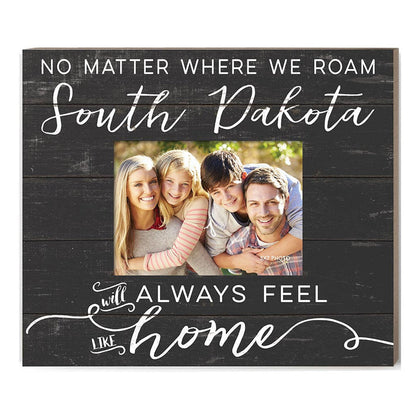 Weathered Charcoal Slat Photo Frame Feels Like Home South Dakota
