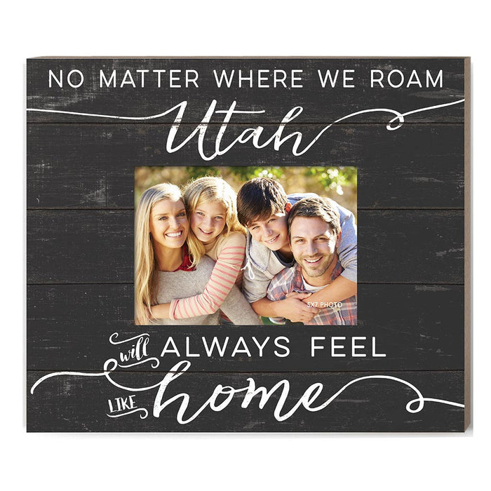 Weathered Charcoal Slat Photo Frame Feels Like Home Utah