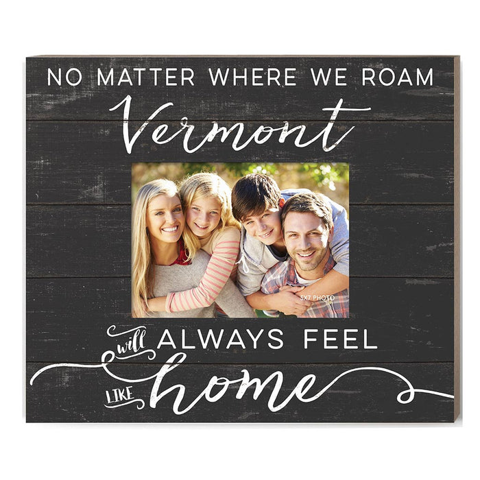 Weathered Charcoal Slat Photo Frame Feels Like Home Vermont