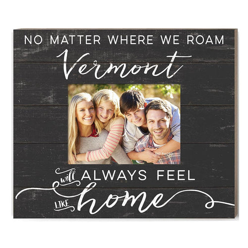 Weathered Charcoal Slat Photo Frame Feels Like Home Vermont