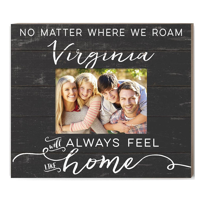 Weathered Charcoal Slat Photo Frame Feels Like Home Virginia