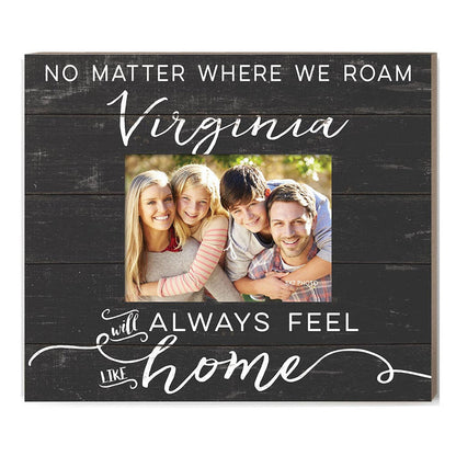 Weathered Charcoal Slat Photo Frame Feels Like Home Virginia