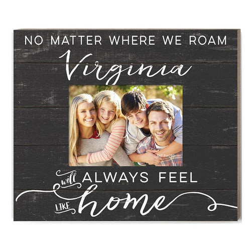 Weathered Charcoal Slat Photo Frame Feels Like Home Virginia