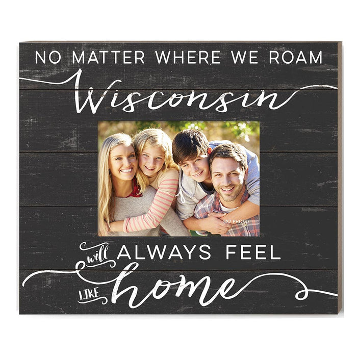 Weathered Charcoal Slat Photo Frame Feels Like Home Wisconsin