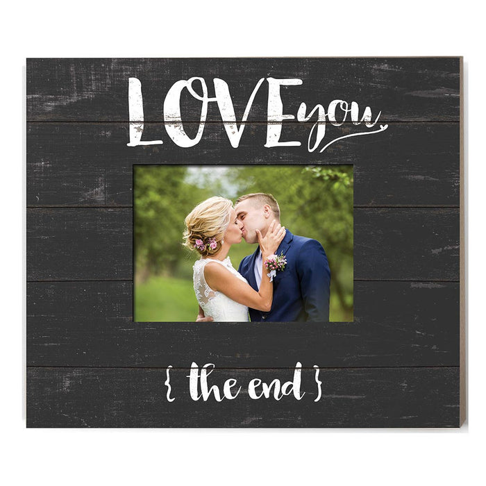 Weathered Charcoal Slat Photo Frame Love You