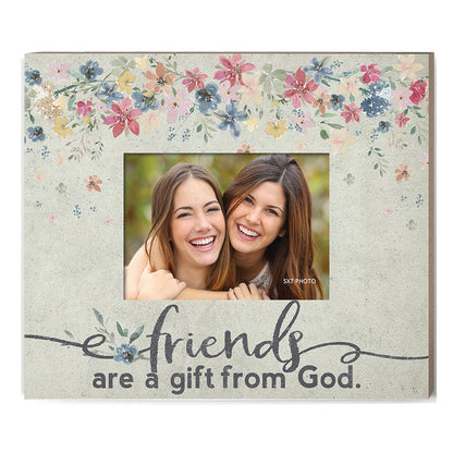 Weathered Floral Photo Frame Friends are a Gift