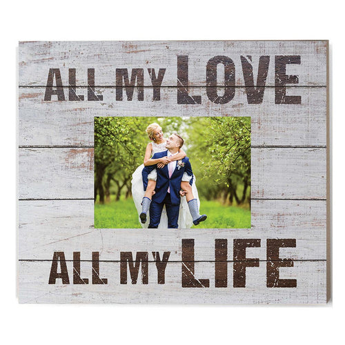 Weathered Whitewash Slat Photo Frame All My Love