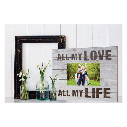 Weathered Whitewash Slat Photo Frame All My Love