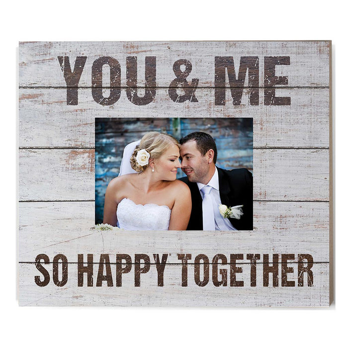Weathered Whitewash Slat Photo Frame You & Me