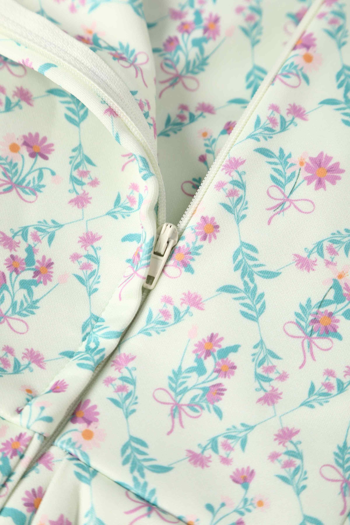 Lily White Floral Tile Off Shoulder Dress
