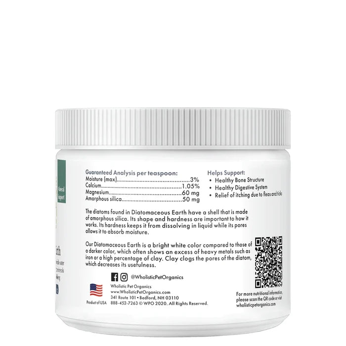 Wholistic Pet Organics Diatomaceous Earth 4.5oz - Paw Naturals