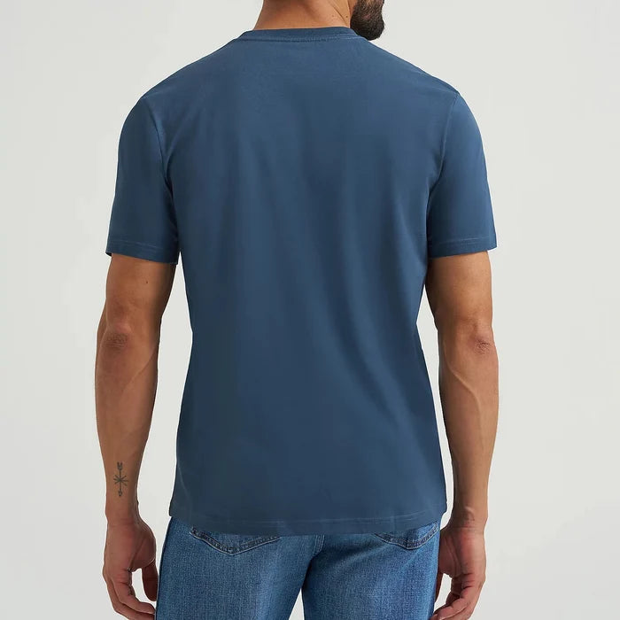 Wrangler Men's S/S Reissue Between Rodeos Graphic Tee in Rodeo Navy