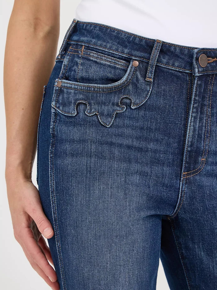 Wrangler Retro Women's Bailey High Rise Embellished Bootcut Jean in Wrenley
