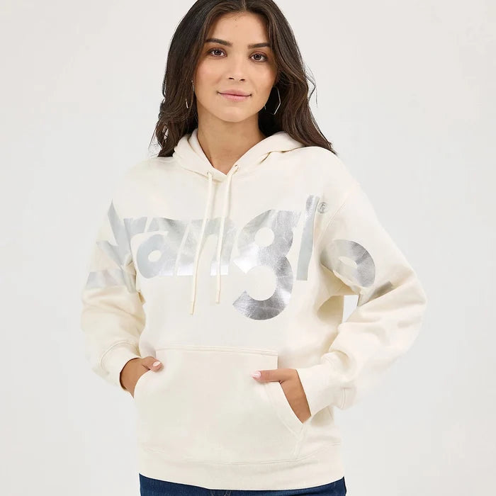Wrangler Retro Women's Bold Logo Hoodie in Icy White