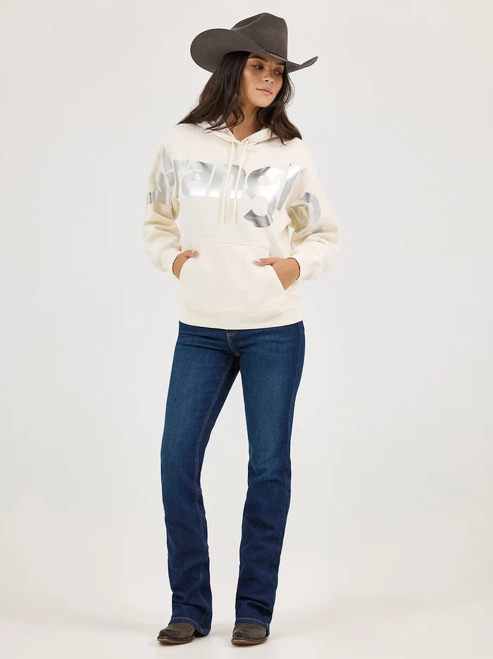 Wrangler Retro Women's Bold Logo Hoodie in Icy White